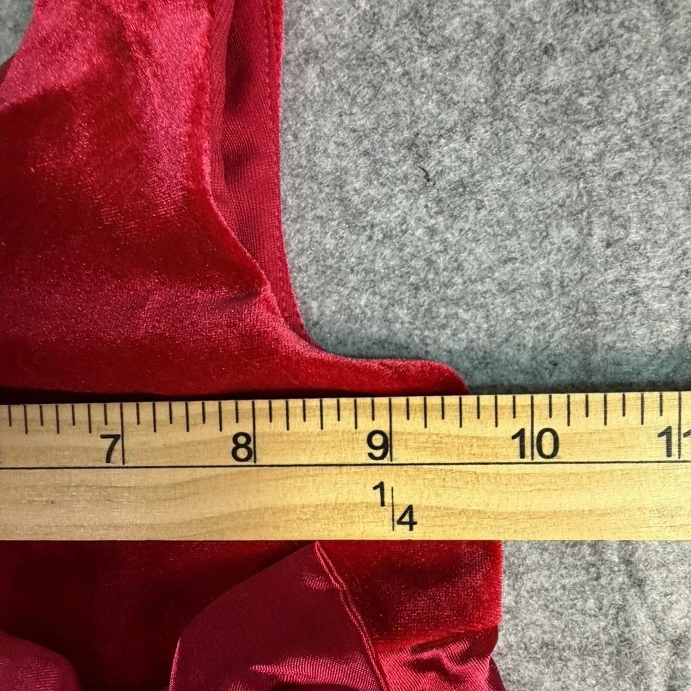 The Childrens Place Red Velvet Bow‎ Candy Cane Stripe Dress Baby Toddler 9 12M - Picture 7 of 7